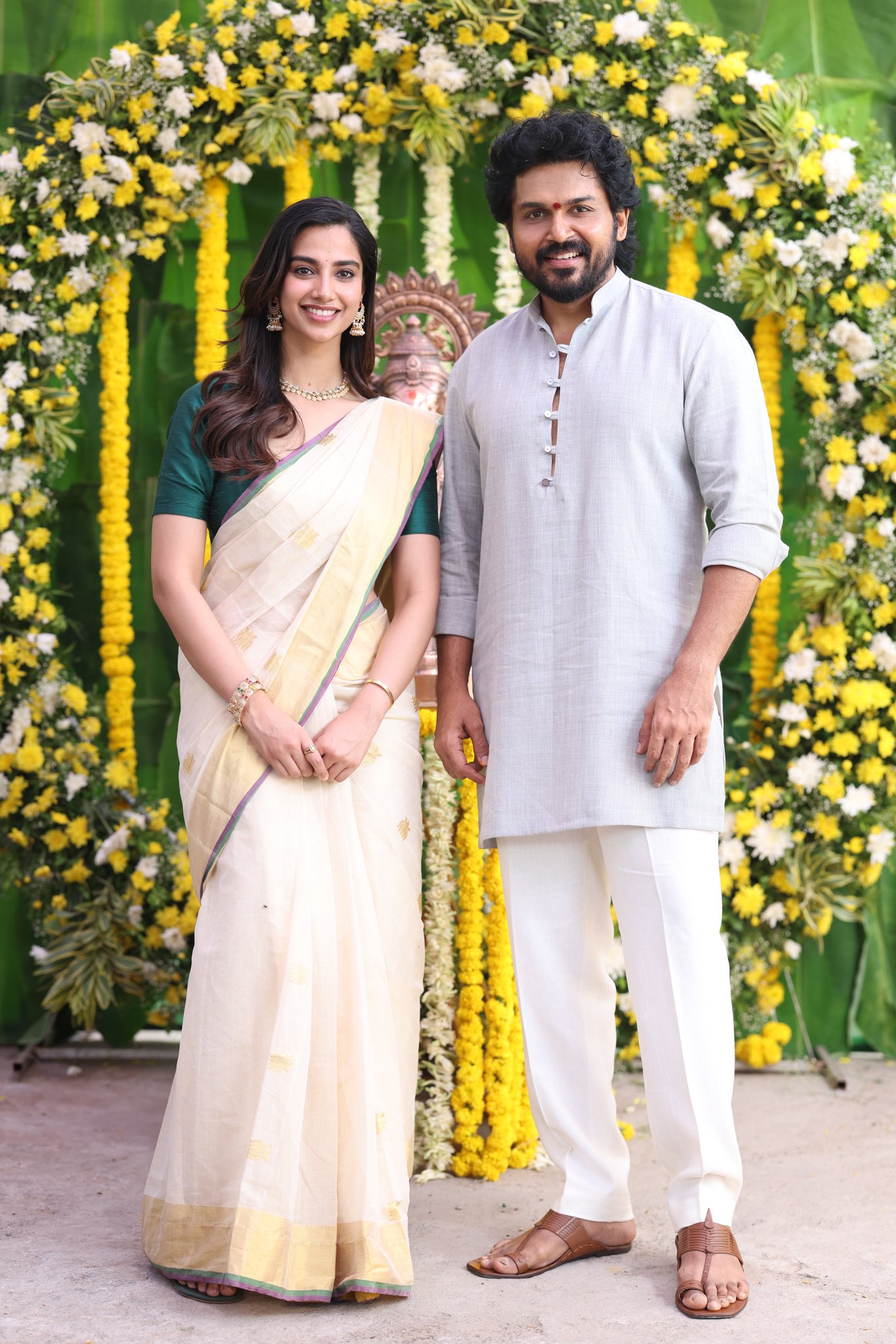 Karthi and Meenakshi Chaudhary