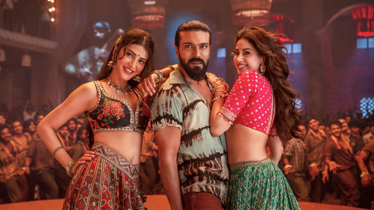 Peddi Hellallallo Video: Ram Charan, Janhvi Kapoor, Shruti Haasan Shine